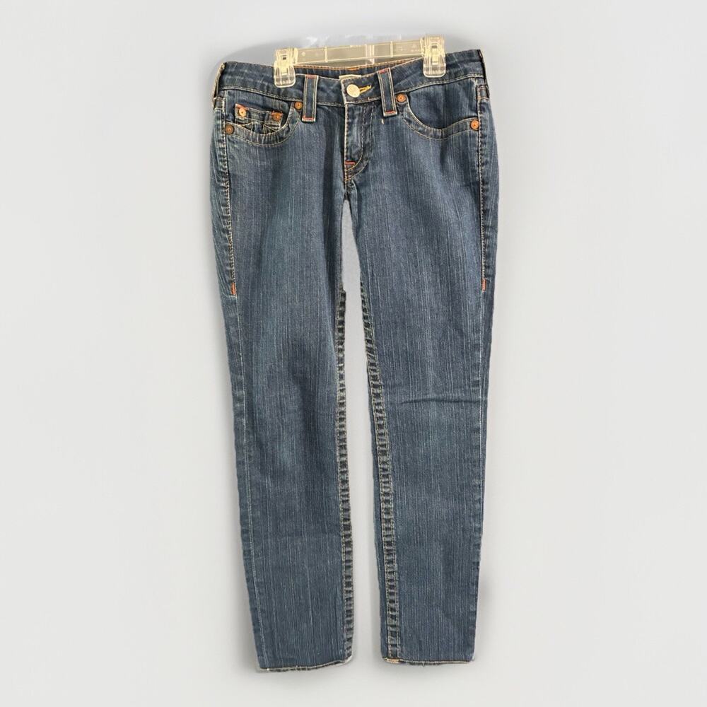 True Religion Stella Straight/Skinny Jeans Size 28 Big Stitching World Tour